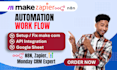 build ai automation workflows using make com, n8n and API integration