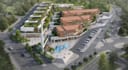 turn unbuilt space to building complex, urban planning design, landscape render