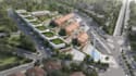 redevelop commercial complex,mixed use building,landscape render,urban planning