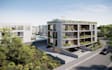 renovate commercial building,office complex visual,metal facade,high end render