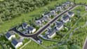 create 3d site plan, residential complex, apartment exterior, landscape design