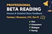 beta read your fiction and provide detailed feedback