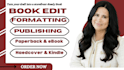 fix errors, and format your book for amazon KDP book publishing step by step