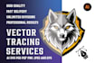 precision manual vector tracing, crisp, scalable graphics