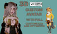 create custom vrc avatar vrchat furry nsfw protogen avatar with full optimized