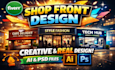 design creative shopfront, storefront, window graphics and all signage