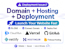 fix domain, hosting and deploy vibe code website to vercel, netlify, hostinger
