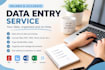 do accurate data entry, web research, copy paste, and excel data entry