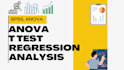 do anova, t test, regression, chi square