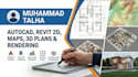 do autocad, revit 2d, map drawings, 3d floor plan, architectual 3d rendering