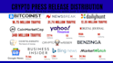 write crypto press release press release distribution crypto marketing crypto PR