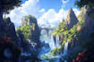 do fantasy background and landscape