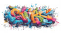 make a modern street art graffiti logo