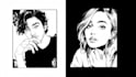 create custom black and white line art illustration