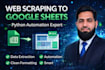 scrape website data to google sheets using python automation