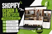 do shopify store redesign, shopify store design, shopify website redesign expert