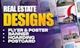design premium real estate flyer, poster, banner, hoarding and postcard