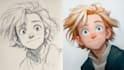 sketch characters into anime style