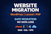 migrate wordpress, laravel, or PHP site to new hosting or server
