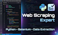 scrape any website using python, selenium, and scrapy