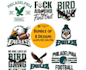 make retro football helmet eagle logo