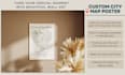 create custom map poster personalized couple gift wedding anniversary art
