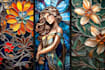 create stained glass style illustration
