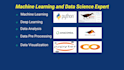 do machine learning, datascience projects in python and r
