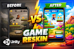 reskin your unity game for play store or app store
