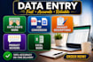 do data entry, copy paste work, PDF to word, microsoft excel, short description