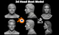 sculpt custom 3d head model 3d face 3d bust model action figure stl 3d printing