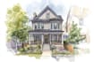 draw a watercolor house painting