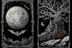 draw dark art illustration with engraving style