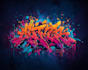 paint real graffiti art on the street wall