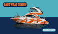design creative and unique boat wrap design