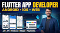develop a full stack flutter app for android ios and web