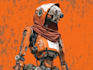 create a unique and detailed robot character illustration