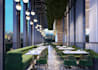 visualize 3d outdoor bar, restaurant furniture layout, lounge interior rendering