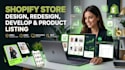 shopify design, shopify redesign,  shopify development product listing