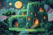 create cartoon background illustration