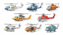 draw aircraft, airplane, helicopter into a vector cartoon