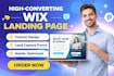 create a clean and high converting wix landing page