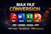 convert large PDF to word, excel, powerpoint professionally