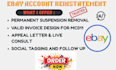 do ebay account reinstatement, suspension, appeal