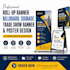 design roll up banner, billboard, signage design, trade show banner, poster