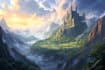 draw fantasy background and landscape