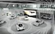 design a stunning 3d car showroom interior with realistic renders