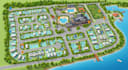 design rv park map, campground map, 2d 3d vector resort map in illustrator