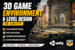 design stunning unity game environment, immersive levels, level design
