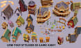 create stylized low poly asset, game characters, rigging, asset pack, 3d props
